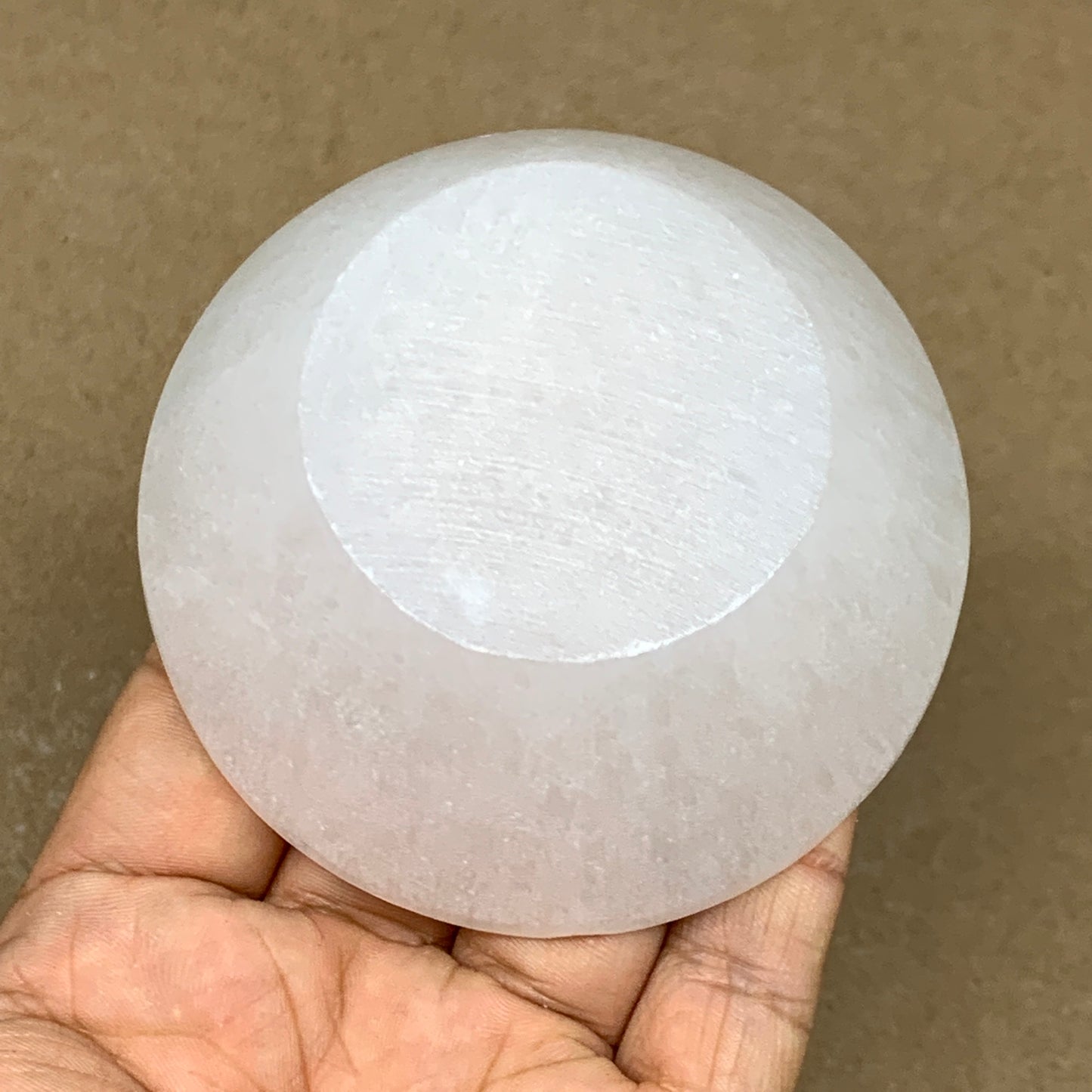 4pcs, 832g, 3"-3.2" Natural Round Selenite Bowls Crystals from Morocco, B9219