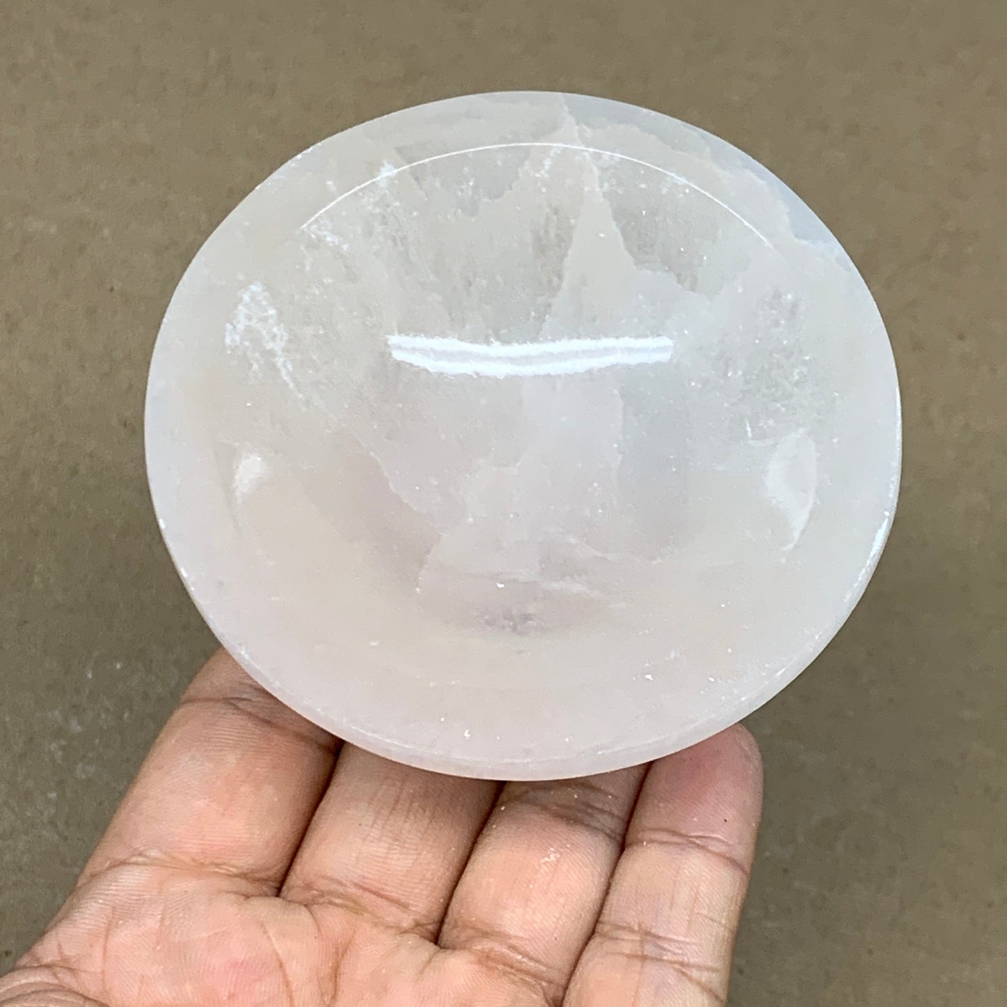 4pcs, 832g, 3"-3.2" Natural Round Selenite Bowls Crystals from Morocco, B9219