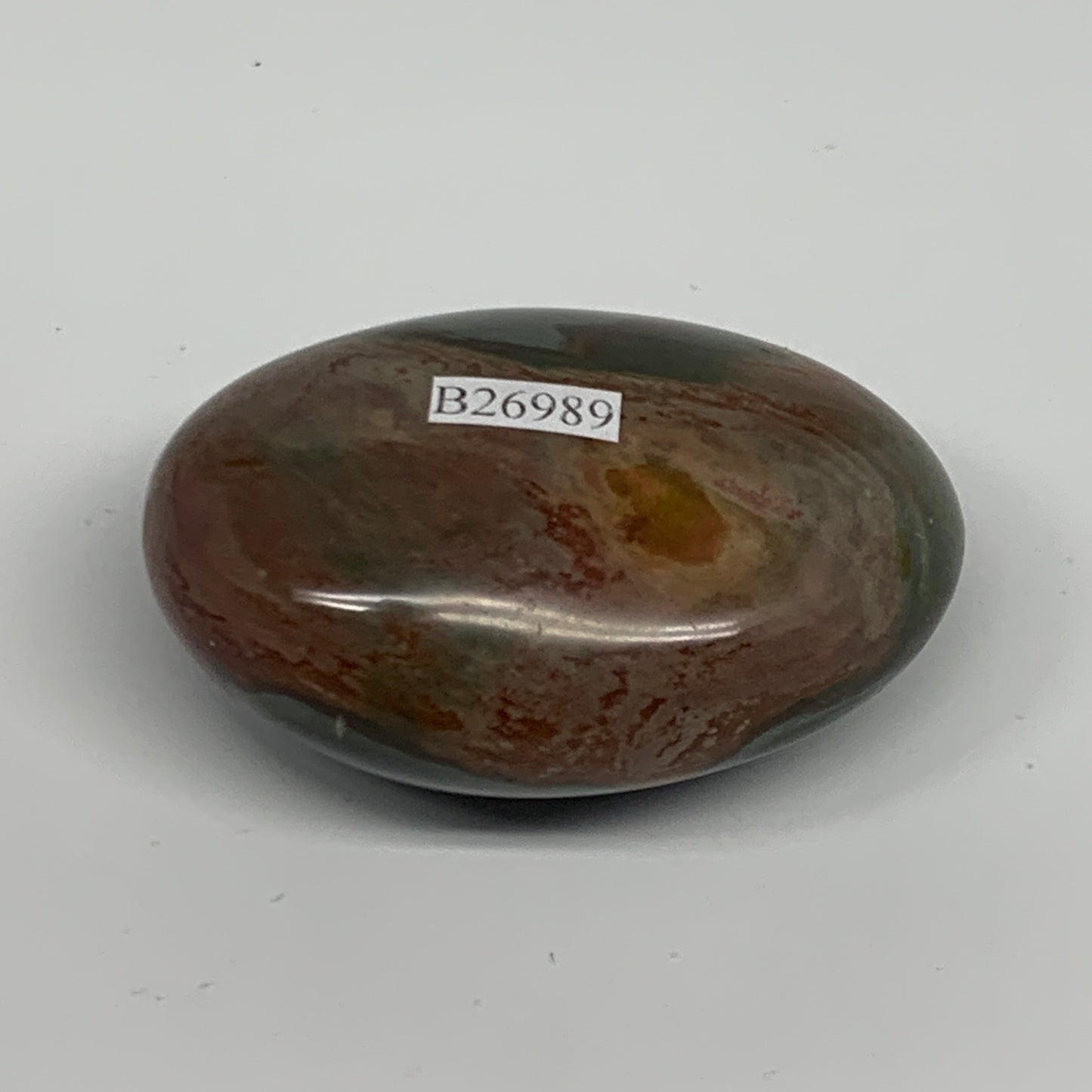 108.6g, 2.5"x1.8"x1.2", Polychrome Jasper Palm-Stone Reiki @Madagascar, B26989