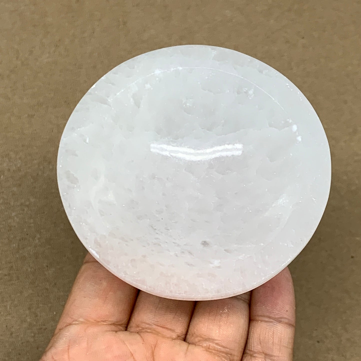 4pcs, 832g, 3"-3.2" Natural Round Selenite Bowls Crystals from Morocco, B9219