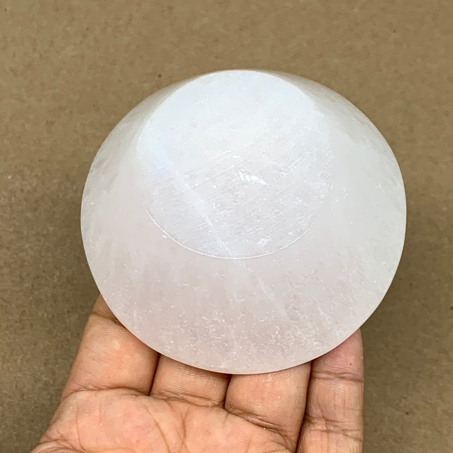 4pcs, 832g, 3"-3.2" Natural Round Selenite Bowls Crystals from Morocco, B9219