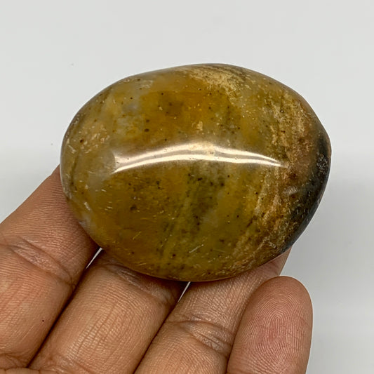 75g, 2.1"x1.7"x1", Yellow Ocean Jasper Palm-Stone Decor @Madagascar, B18173