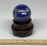 499g, 2.7"(68mm), Lapis Lazuli Sphere Ball Gemstone @Afghanistan, B25336