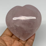 311.4g, 3.3" x 3.3" x 1.3" Rose Quartz Heart Healing Crystal @Madagascar, B17407