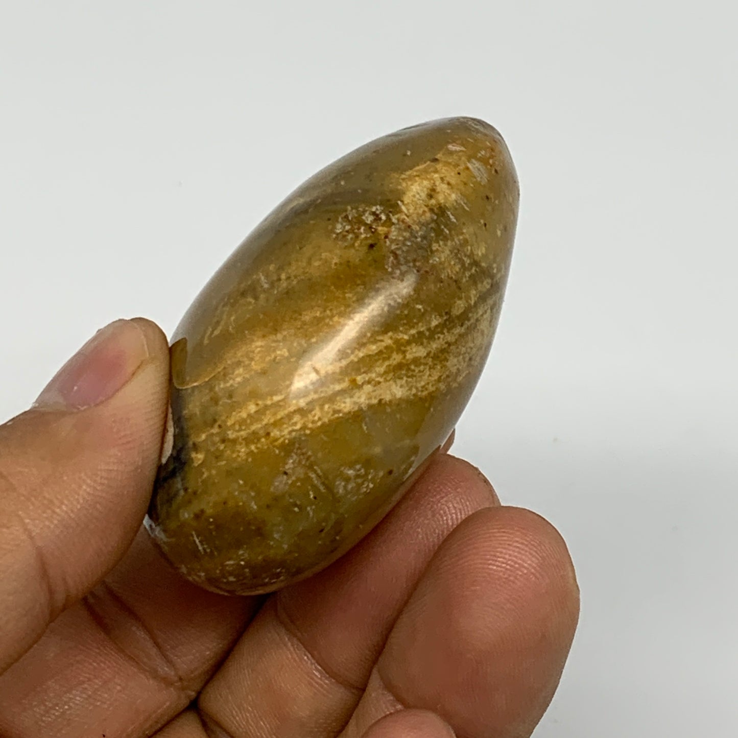 75g, 2.1"x1.7"x1", Yellow Ocean Jasper Palm-Stone Decor @Madagascar, B18173