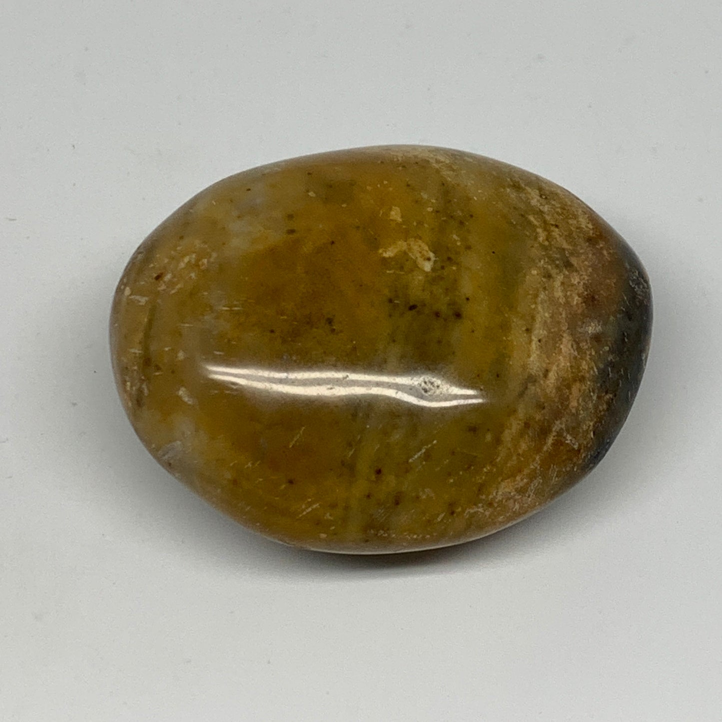 75g, 2.1"x1.7"x1", Yellow Ocean Jasper Palm-Stone Decor @Madagascar, B18173