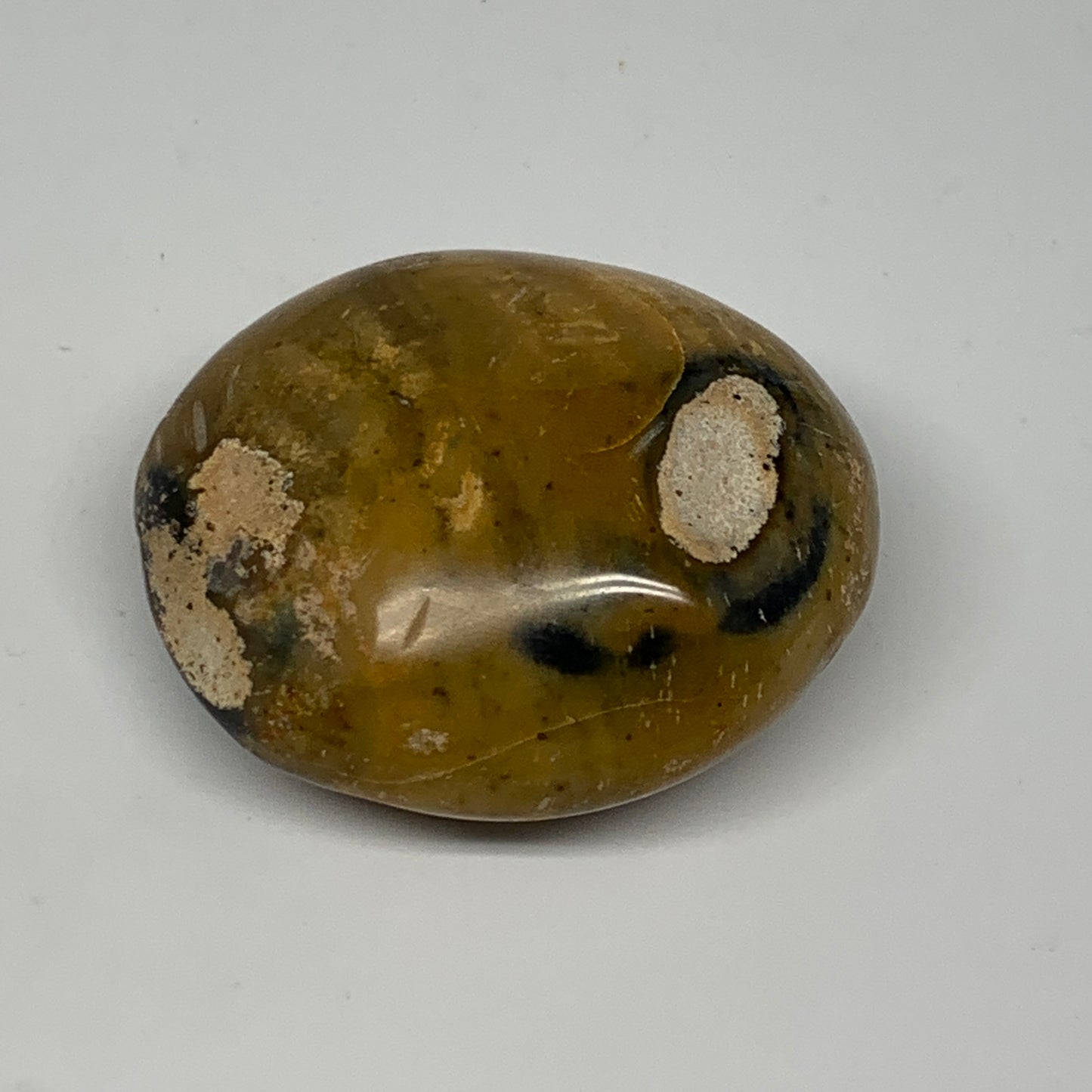 75g, 2.1"x1.7"x1", Yellow Ocean Jasper Palm-Stone Decor @Madagascar, B18173