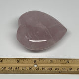 311.4g, 3.3" x 3.3" x 1.3" Rose Quartz Heart Healing Crystal @Madagascar, B17407