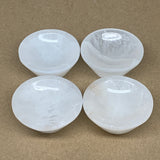 4pcs, 864g, 3"-3.2" Natural Round Selenite Bowls Crystals from Morocco, B9222
