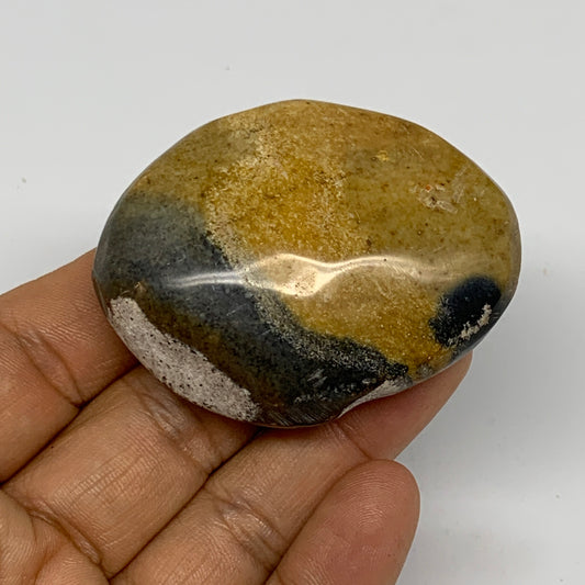 71.6g, 2.3"x1.8"x0.9", Yellow Ocean Jasper Palm-Stone Decor @Madagascar, B18175