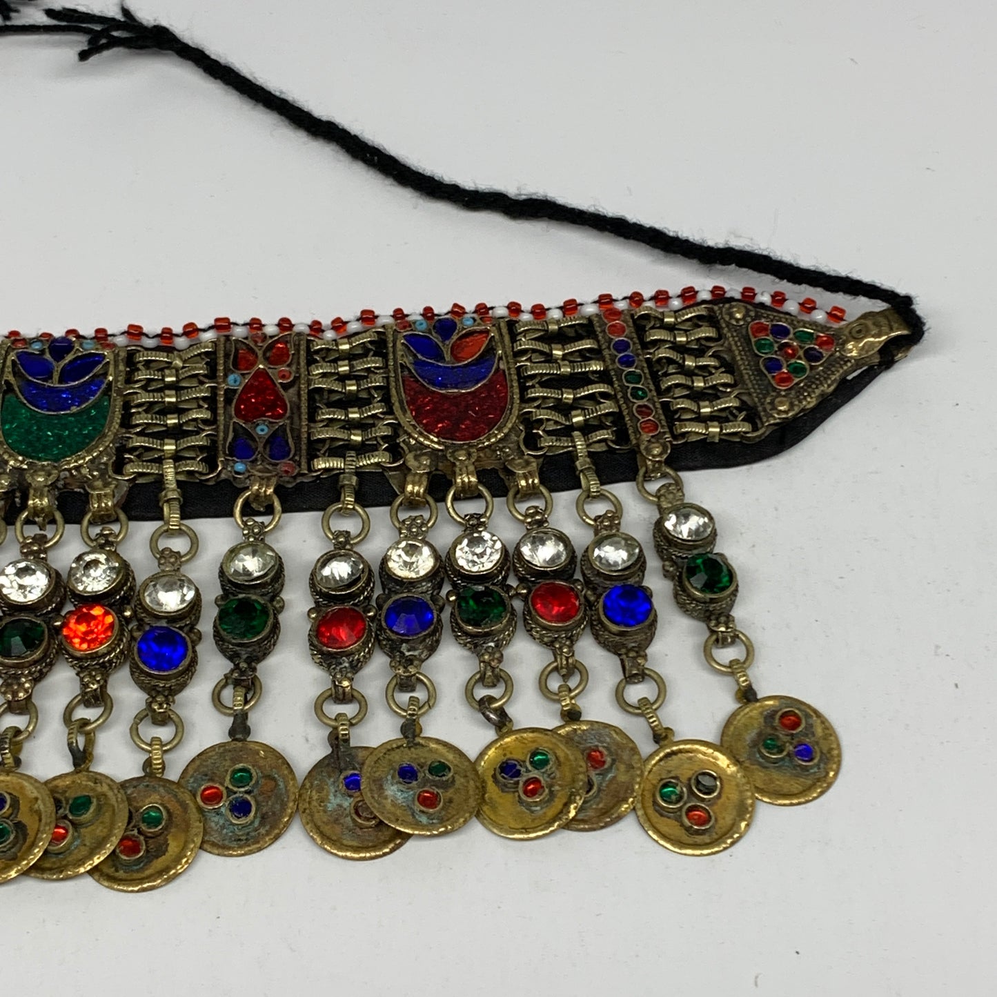 295g, 12"x4.5"Kuchi Choker Necklace Multi-Color Tribal Gypsy Bohemian,B14113