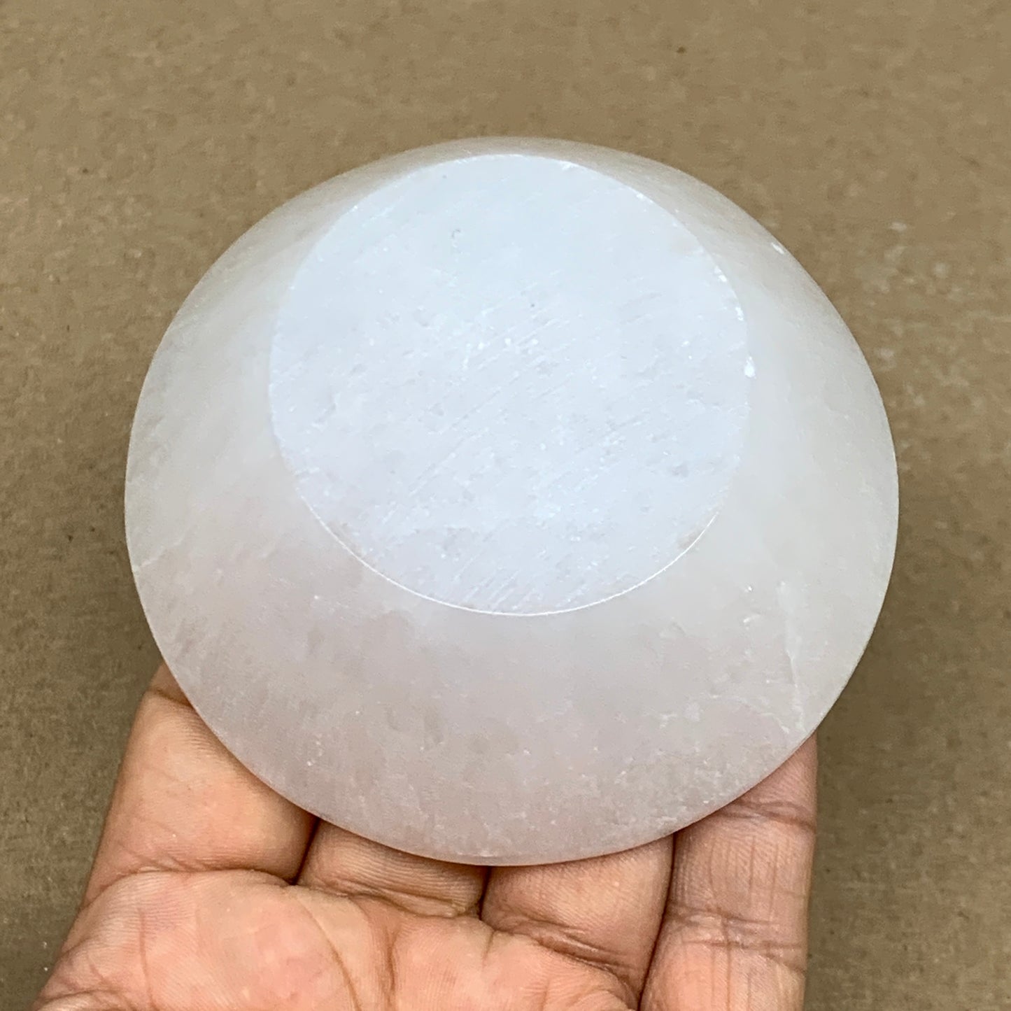 4pcs, 864g, 3"-3.2" Natural Round Selenite Bowls Crystals from Morocco, B9222