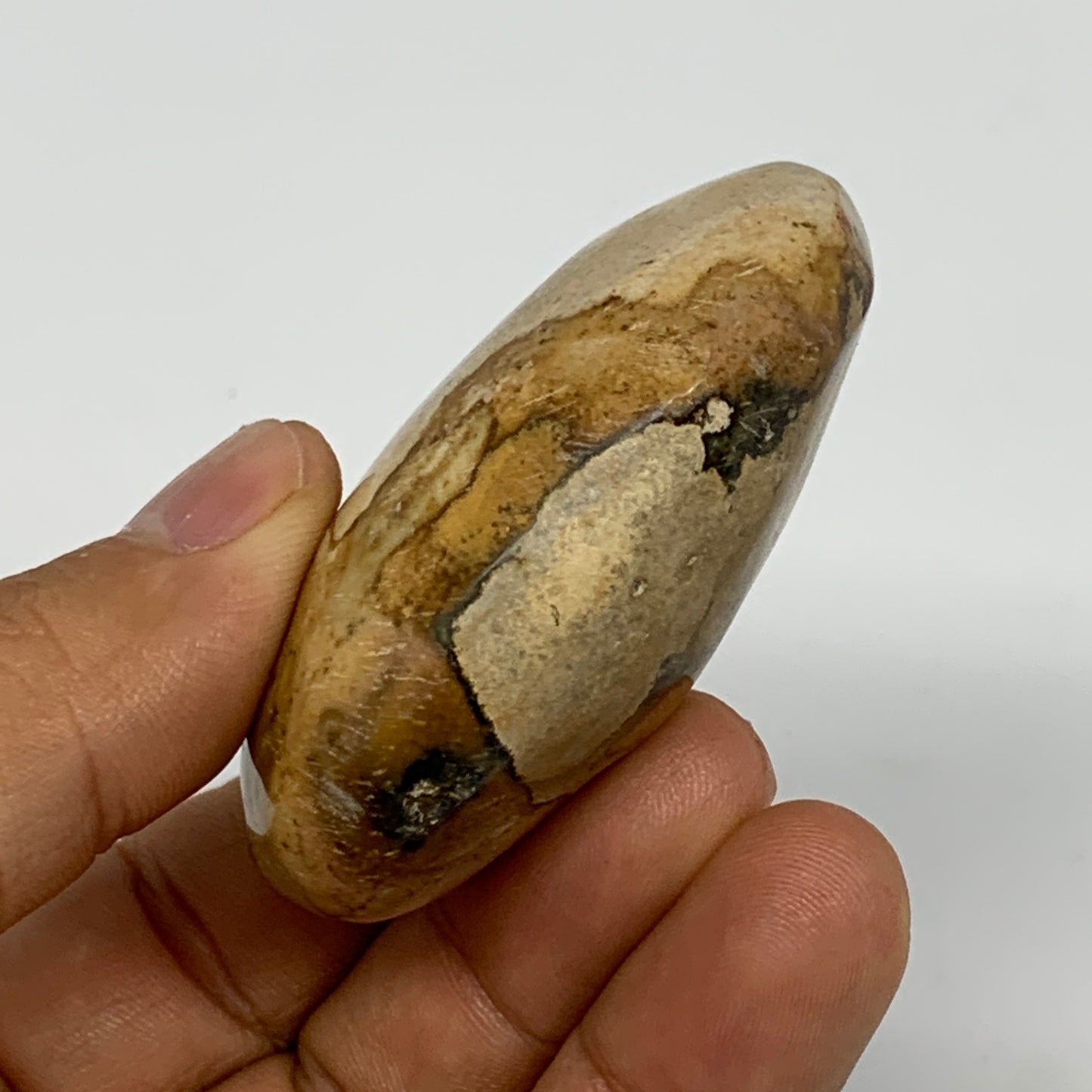 66g, 2.3"x1.6"x1", Yellow Ocean Jasper Palm-Stone Decor @Madagascar, B18176