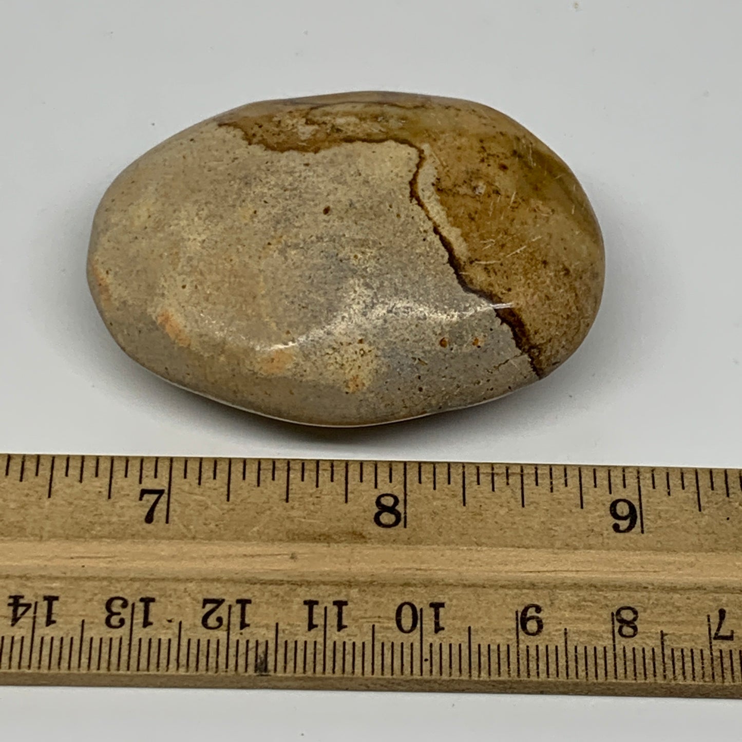 66g, 2.3"x1.6"x1", Yellow Ocean Jasper Palm-Stone Decor @Madagascar, B18176