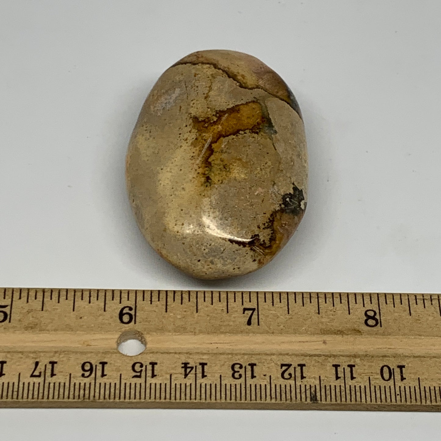 66g, 2.3"x1.6"x1", Yellow Ocean Jasper Palm-Stone Decor @Madagascar, B18176