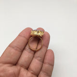 39 cts Agate Druzy Geode Electroplate Gold Plated Ring size:8 @India,D490 - watangem.com