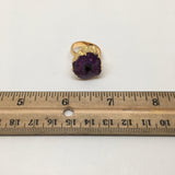 39 cts Agate Druzy Geode Electroplate Gold Plated Ring size:8 @India,D490 - watangem.com