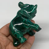 213.1g, 3.7"x1.4"x2.8" Natural Solid Malachite Elephant Figurine @Congo, B7262