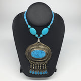 Turkmen Necklace Antique Afghan Tribal Turquoise Inlay Beaded ATS Necklace VS94