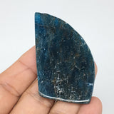 34.9g, 2.1" x 1.4" Blue Apatite Cabochon Large Wave Shape @Madagascar,B1644