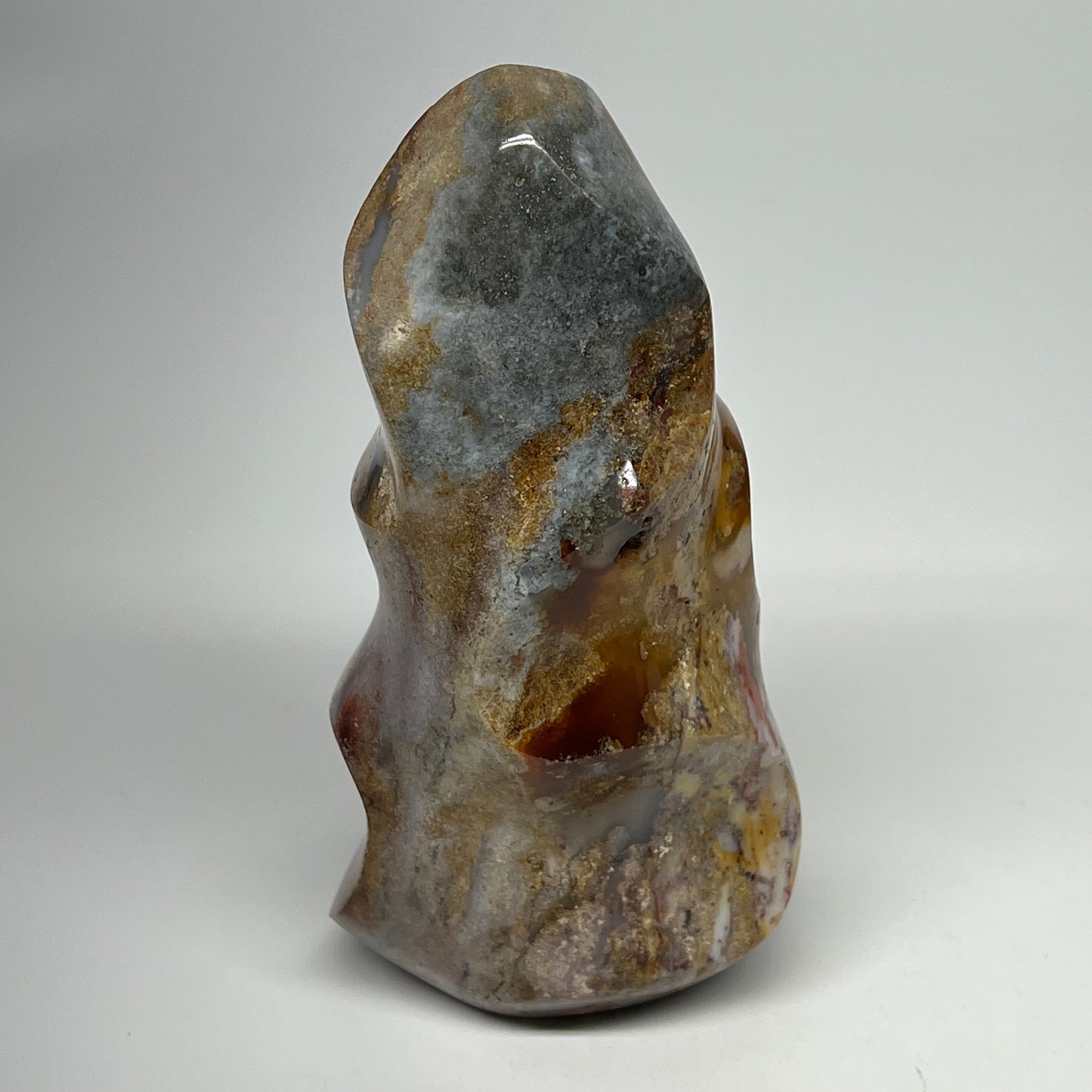 880g, 6"x3.1"x2.4", Natural Ocean Jasper Flame Gemstones Reiki Tool, B19595