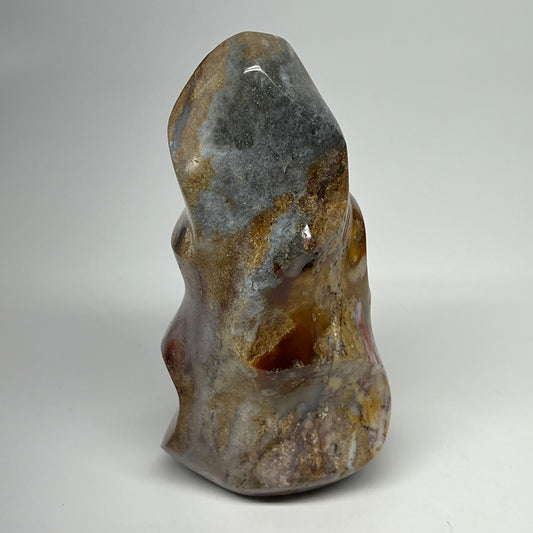 880g, 6"x3.1"x2.4", Natural Ocean Jasper Flame Gemstones Reiki Tool, B19595