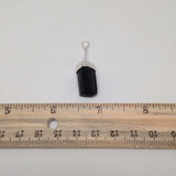 26.5 cts Natural Black Tourmaline W/Sterling Silver Stick Handmade Pendant @Braz - watangem.com