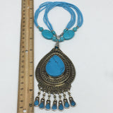 Turkmen Necklace Antique Afghan Tribal Turquoise Inlay Beaded ATS Necklace VS96