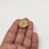 41.5 cts Agate Druzy Geode Electroplate Gold Plated Ring size:8, @India,D465