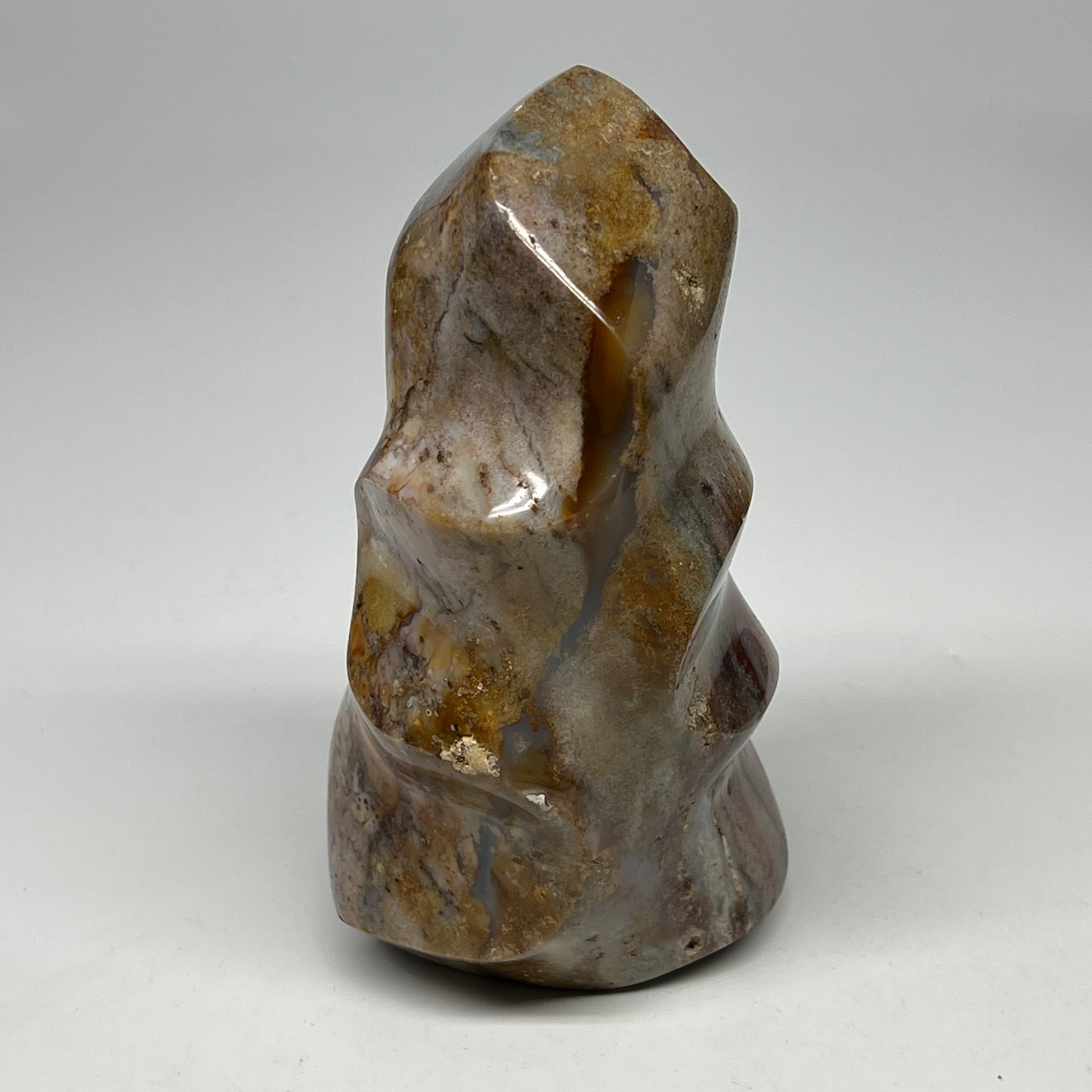 880g, 6"x3.1"x2.4", Natural Ocean Jasper Flame Gemstones Reiki Tool, B19595