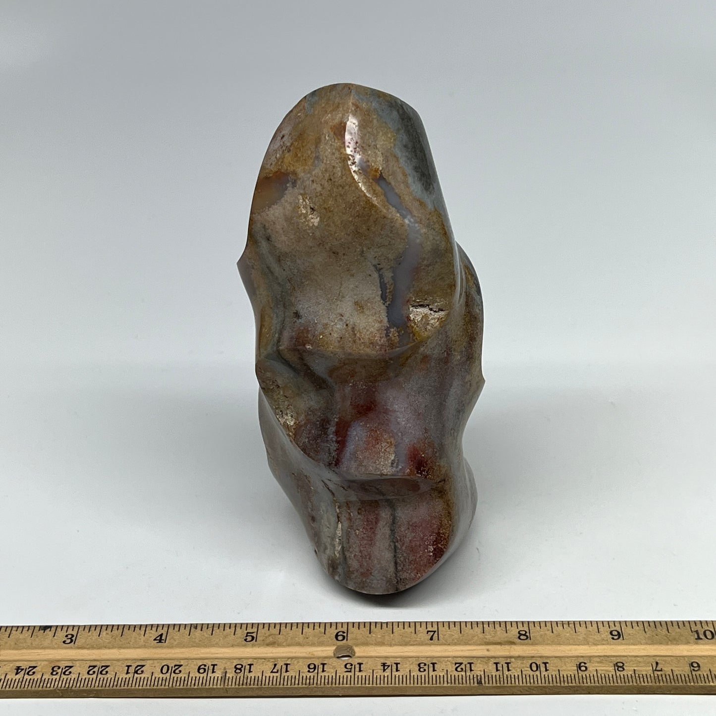 880g, 6"x3.1"x2.4", Natural Ocean Jasper Flame Gemstones Reiki Tool, B19595