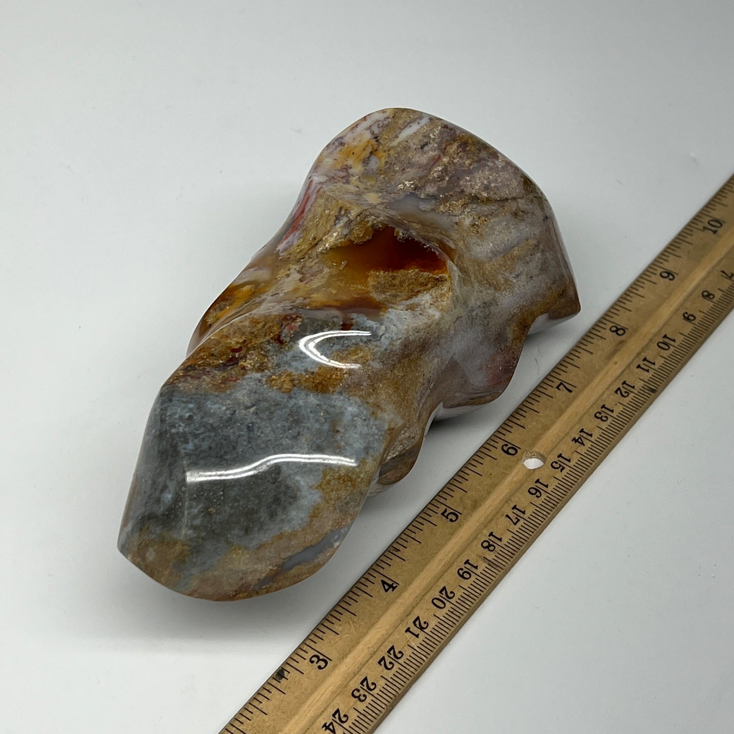 880g, 6"x3.1"x2.4", Natural Ocean Jasper Flame Gemstones Reiki Tool, B19595
