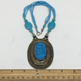 Turkmen Necklace Antique Afghan Tribal Turquoise Inlay Beaded ATS Necklace VS98