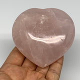329.1g, 3.2" x 3.2" x 1.4" Rose Quartz Heart Healing Crystal @Madagascar, B17415