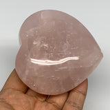 329.1g, 3.2" x 3.2" x 1.4" Rose Quartz Heart Healing Crystal @Madagascar, B17415