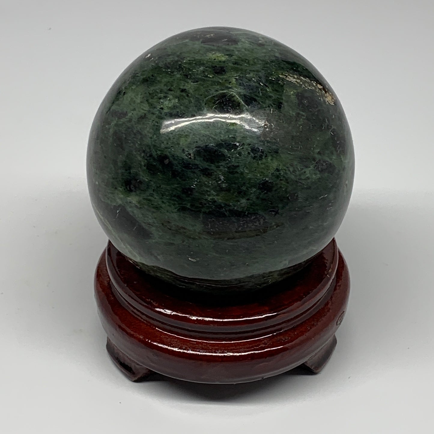 2.11 lbs, 3.5"(89mm) Nephrite Jade Sphere Gemstone,Healing Crystal,B25344