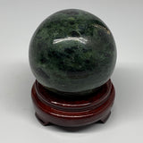 2.11 lbs, 3.5"(89mm) Nephrite Jade Sphere Gemstone,Healing Crystal,B25344