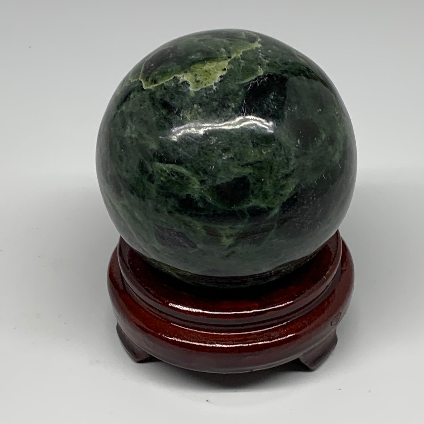 2.11 lbs, 3.5"(89mm) Nephrite Jade Sphere Gemstone,Healing Crystal,B25344