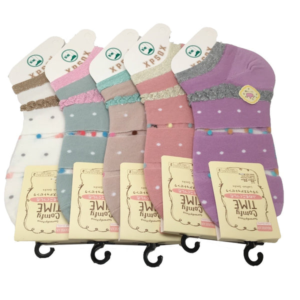 10 Pairs, 5 colors Comfort low cut Ladies Socks - Size: 22cm-25cm, Soc11 - watangem.com