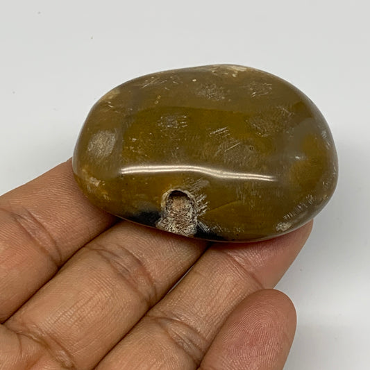 68.3g, 2.2"x1.6"x0.9", Yellow Ocean Jasper Palm-Stone Decor @Madagascar, B18182