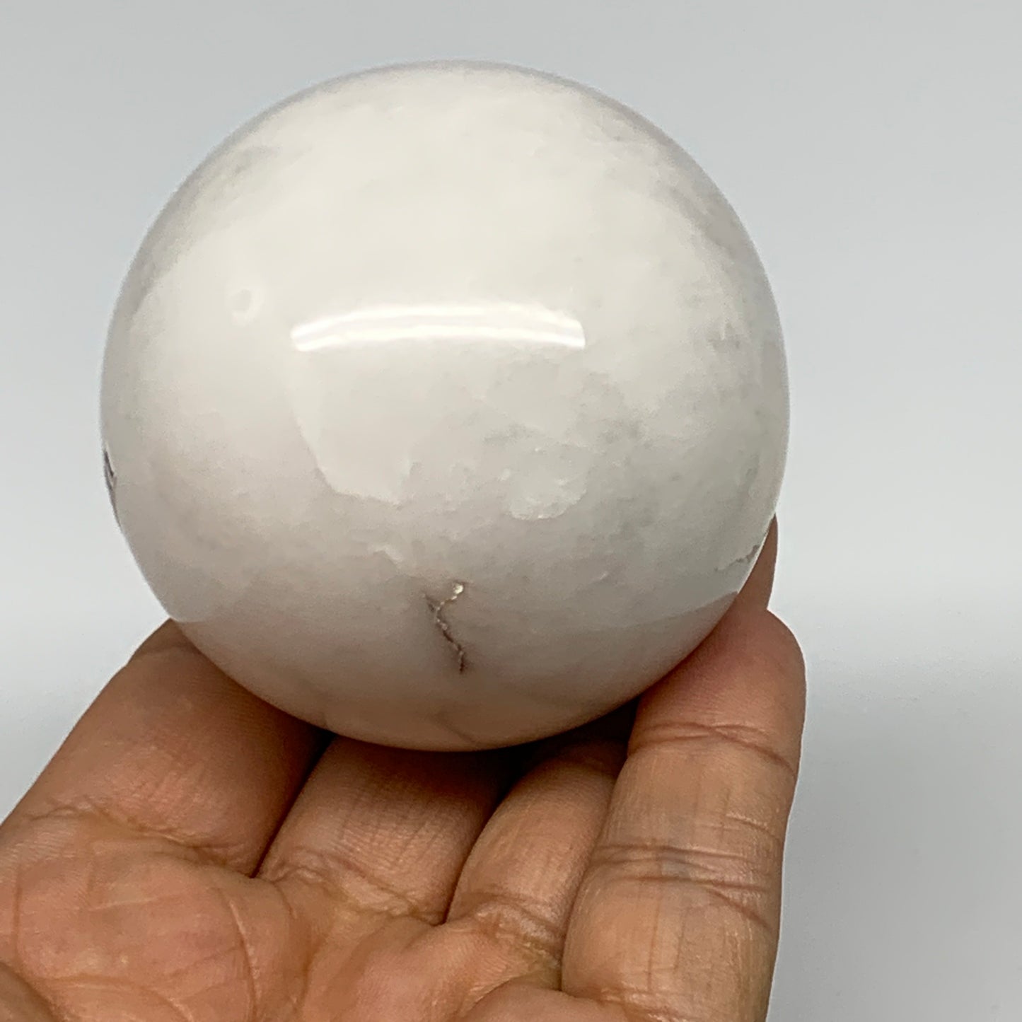 280.9g, 2.3"(59mm), Natural Milky Quartz Sphere Crystal Gemstone Ball @Brazil, B