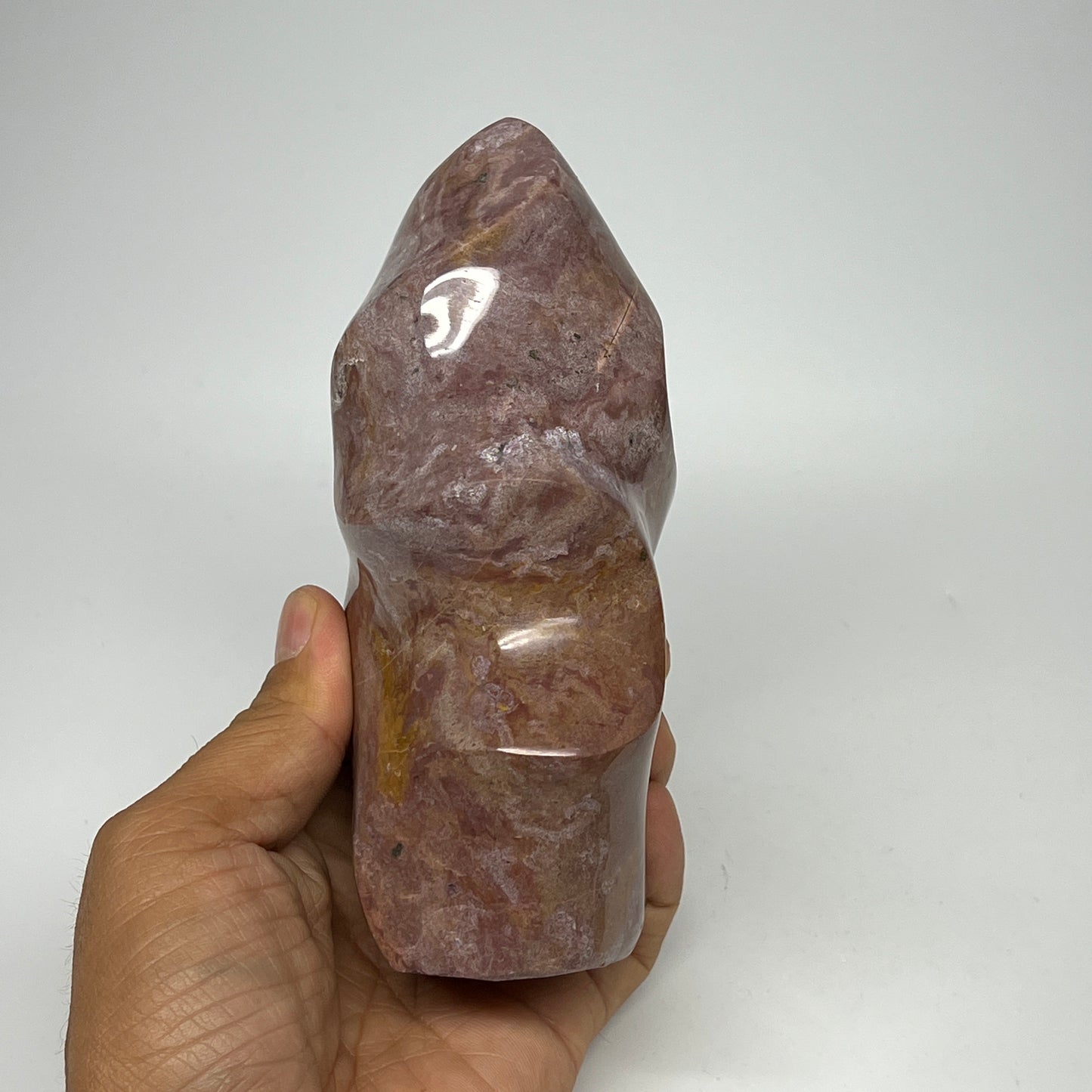 720g, 5.6"x2.8"x2.4", Natural Ocean Jasper Flame Gemstones Reiki Tool, B19597