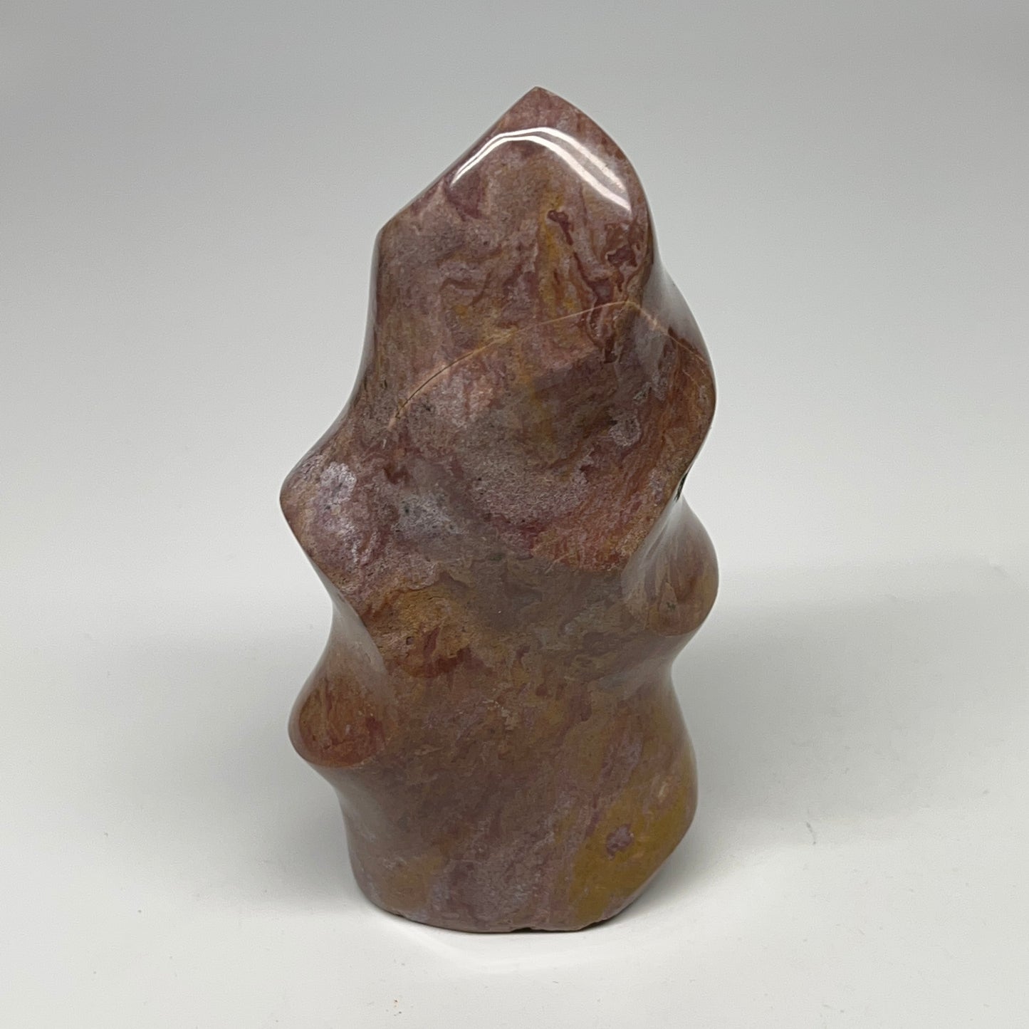 720g, 5.6"x2.8"x2.4", Natural Ocean Jasper Flame Gemstones Reiki Tool, B19597