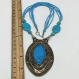 Turkmen Necklace Antique Afghan Tribal Turquoise Inlay Beaded ATS Necklace VS89