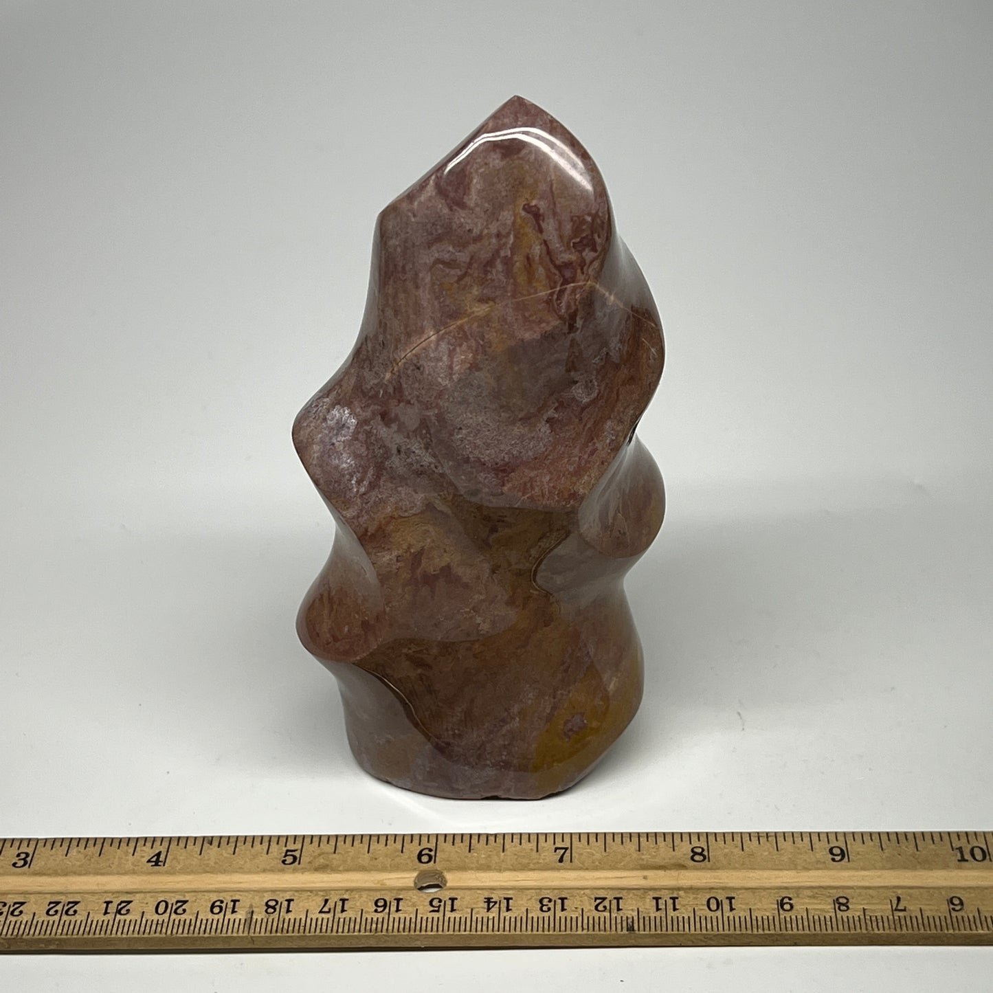 720g, 5.6"x2.8"x2.4", Natural Ocean Jasper Flame Gemstones Reiki Tool, B19597