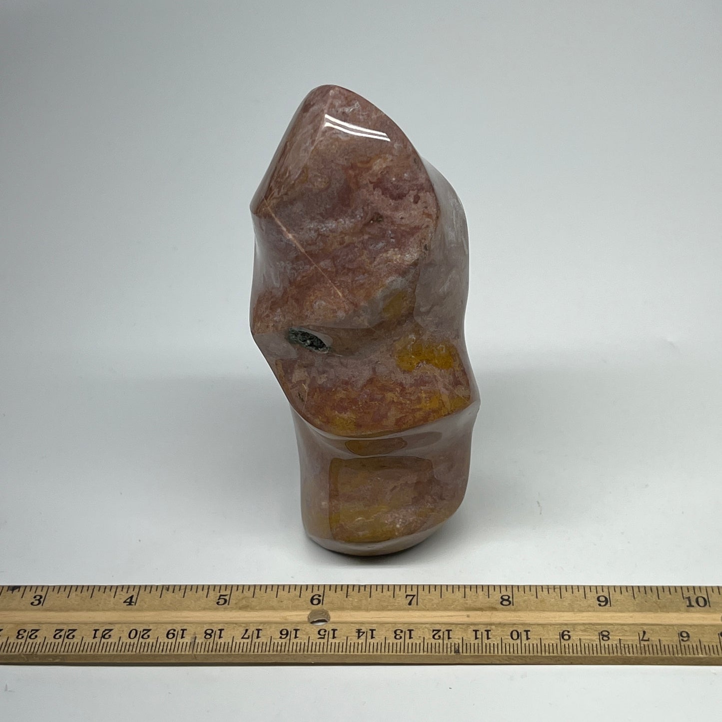 720g, 5.6"x2.8"x2.4", Natural Ocean Jasper Flame Gemstones Reiki Tool, B19597
