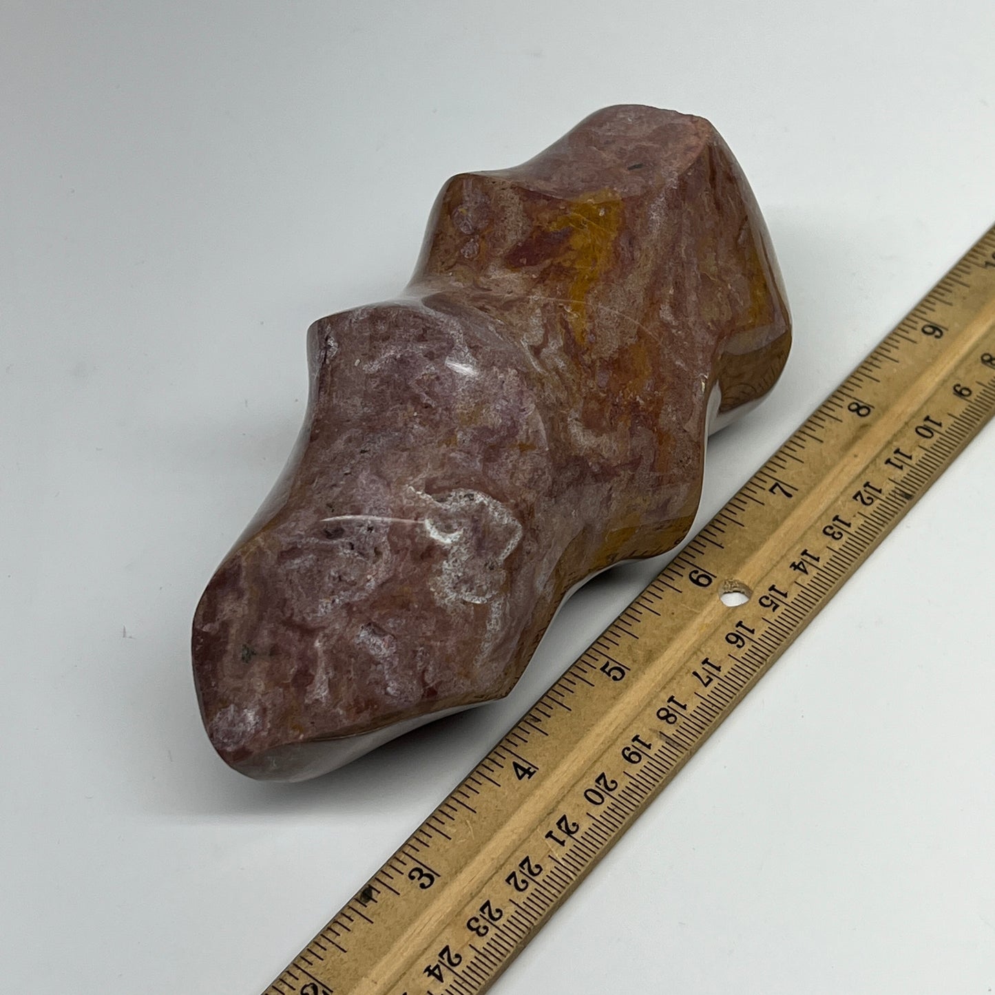 720g, 5.6"x2.8"x2.4", Natural Ocean Jasper Flame Gemstones Reiki Tool, B19597