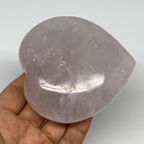 361g, 3.4" x 3.4" x 1.4" Rose Quartz Heart Healing Crystal @Madagascar, B17417