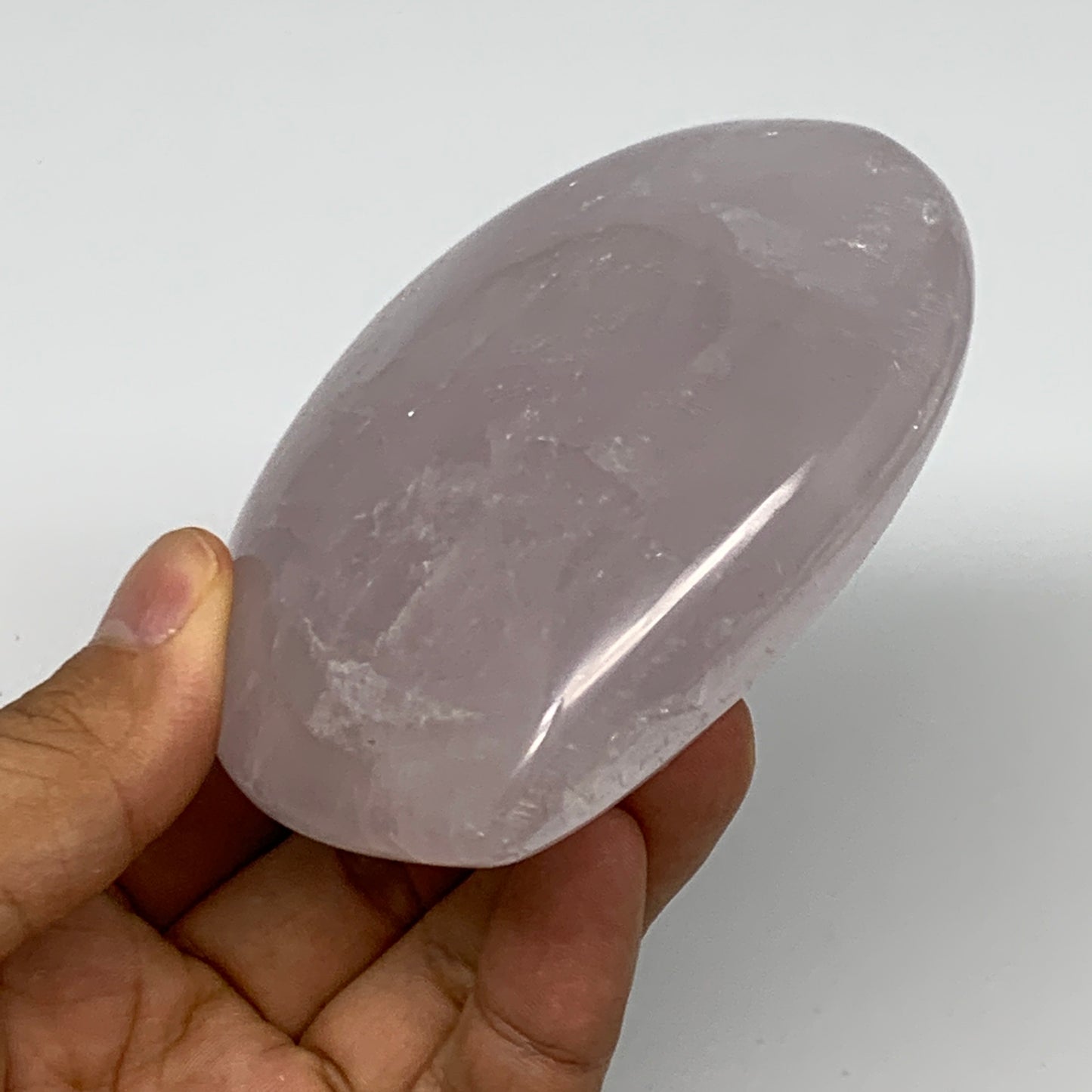 361g, 3.4" x 3.4" x 1.4" Rose Quartz Heart Healing Crystal @Madagascar, B17417