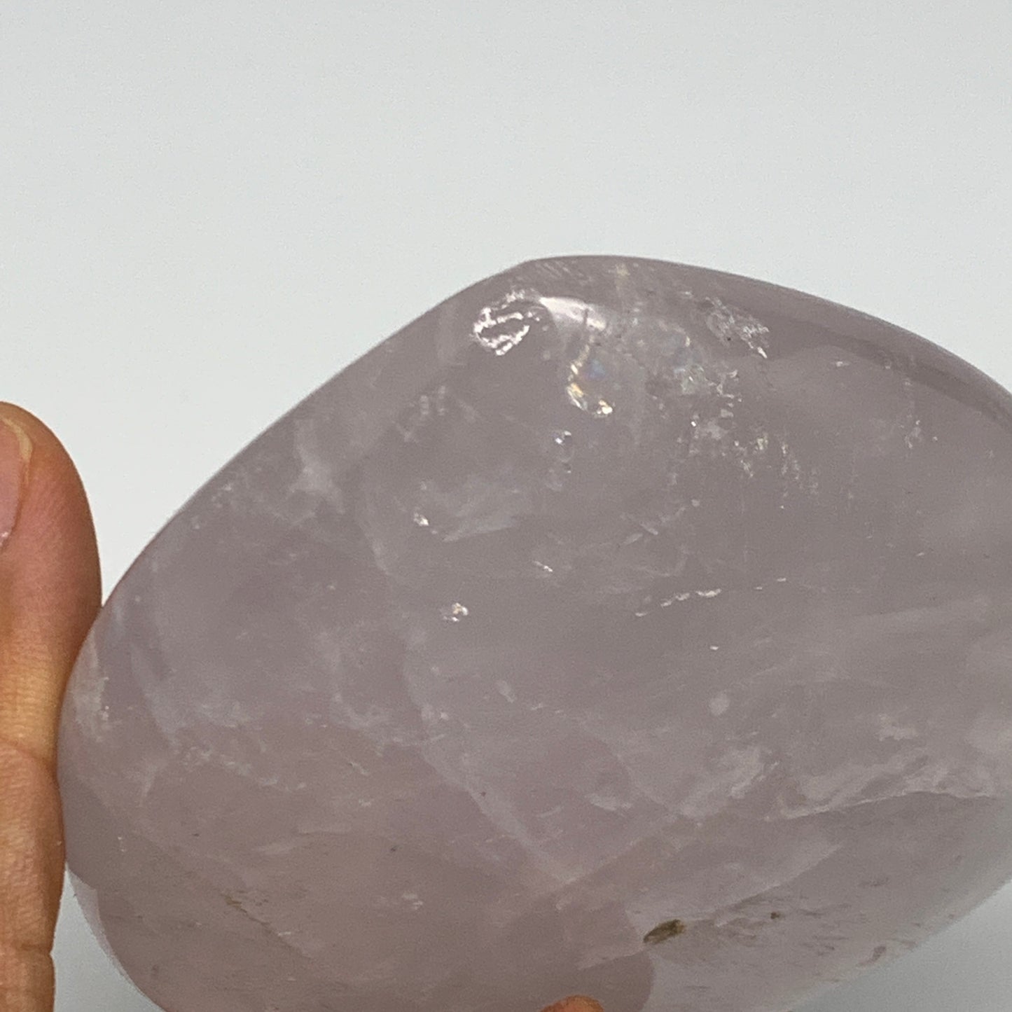 361g, 3.4" x 3.4" x 1.4" Rose Quartz Heart Healing Crystal @Madagascar, B17417